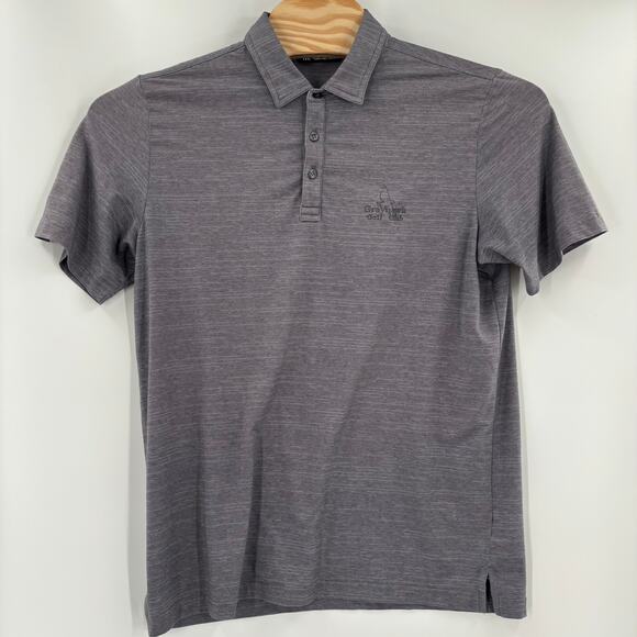 Travis Mathew Large Solid Gray Short Sleeve Golf Polo Embroidered Shirt - Picture 5 of 5